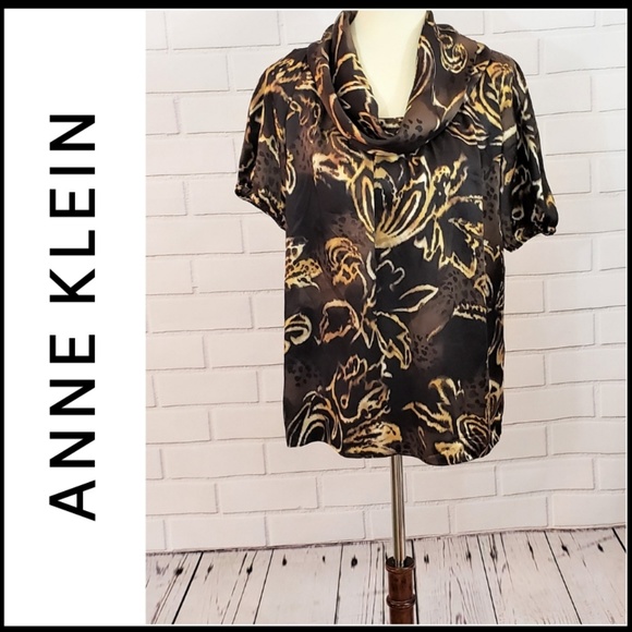 ANNE KLEIN Silk Cowl Neck Blouse - Picture 6 of 6